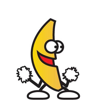 Animated GIF character overlay used as a sticker on a still photo